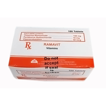 RAMAVIT Vitamin B Complex 100mg / 10mg / 50mcg Tablet 100's price in ...